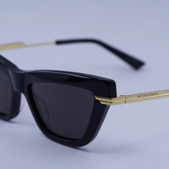 Bottega Veneta BV1241S 001 Sunglasses Black/Gold Cat Eye Frame, Grey Lenses Bottega Veneta BV1241S Cat Eye Sunglasses in Black  main image 4